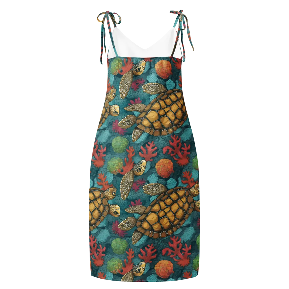 Coral Carapace on Slip Dress — Back