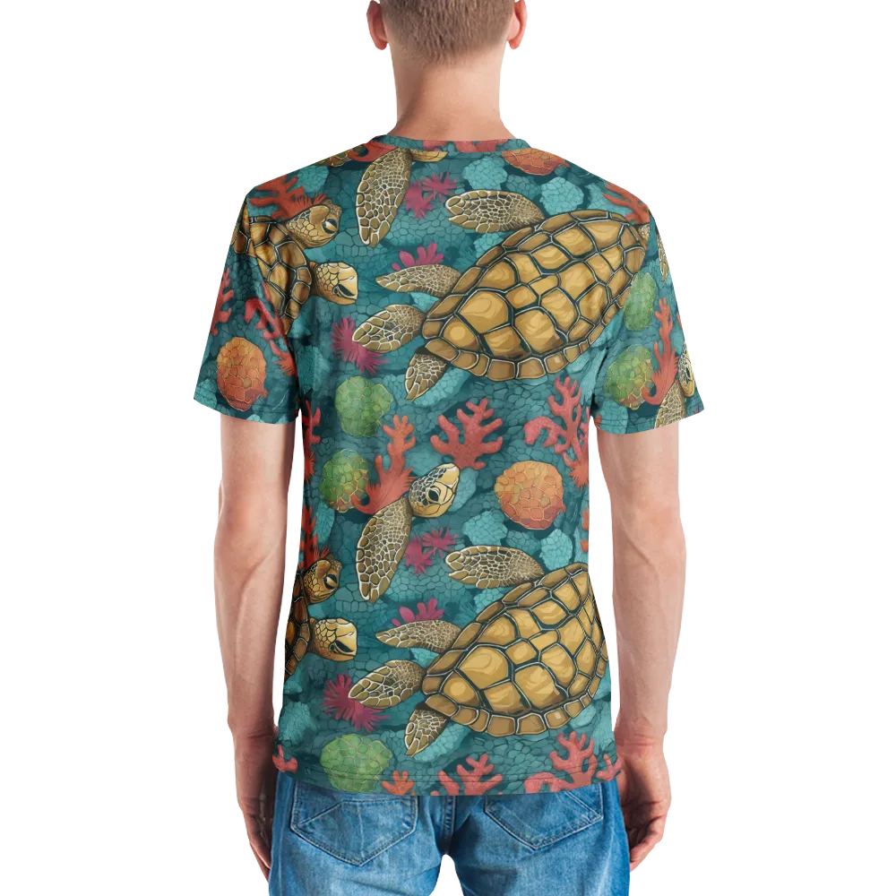 Coral Carapace on Men's Crew Neck T-Shirt — Back