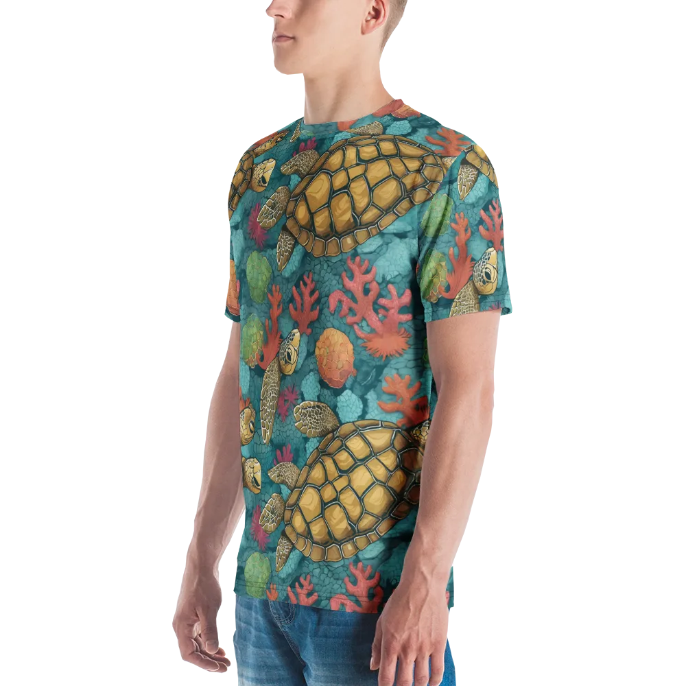 Coral Carapace on Men's Crew Neck T-Shirt — Left