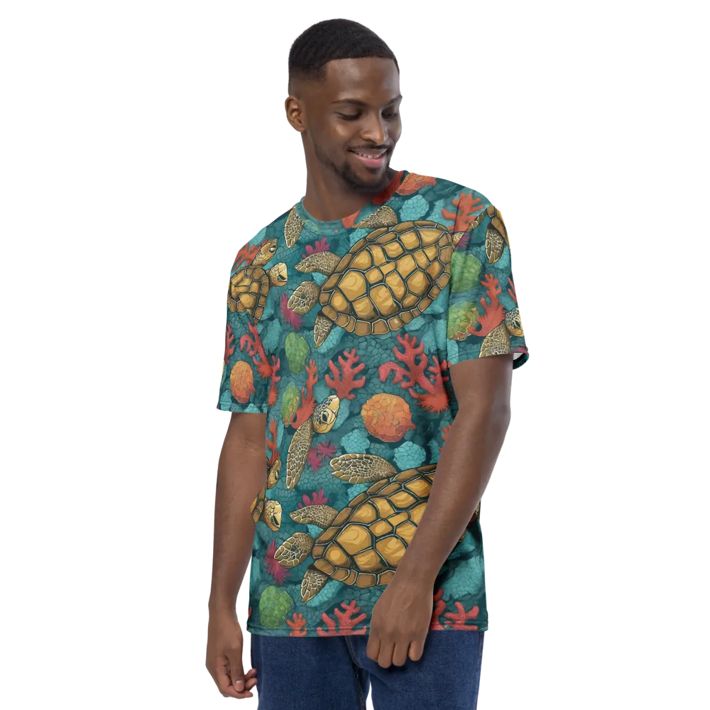 Coral Carapace on Men's Crew Neck T-Shirt — Left