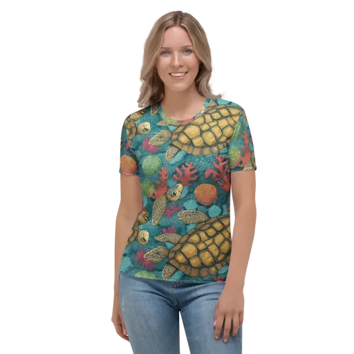 Coral Carapace on a Women's Crew Neck T-Shirt