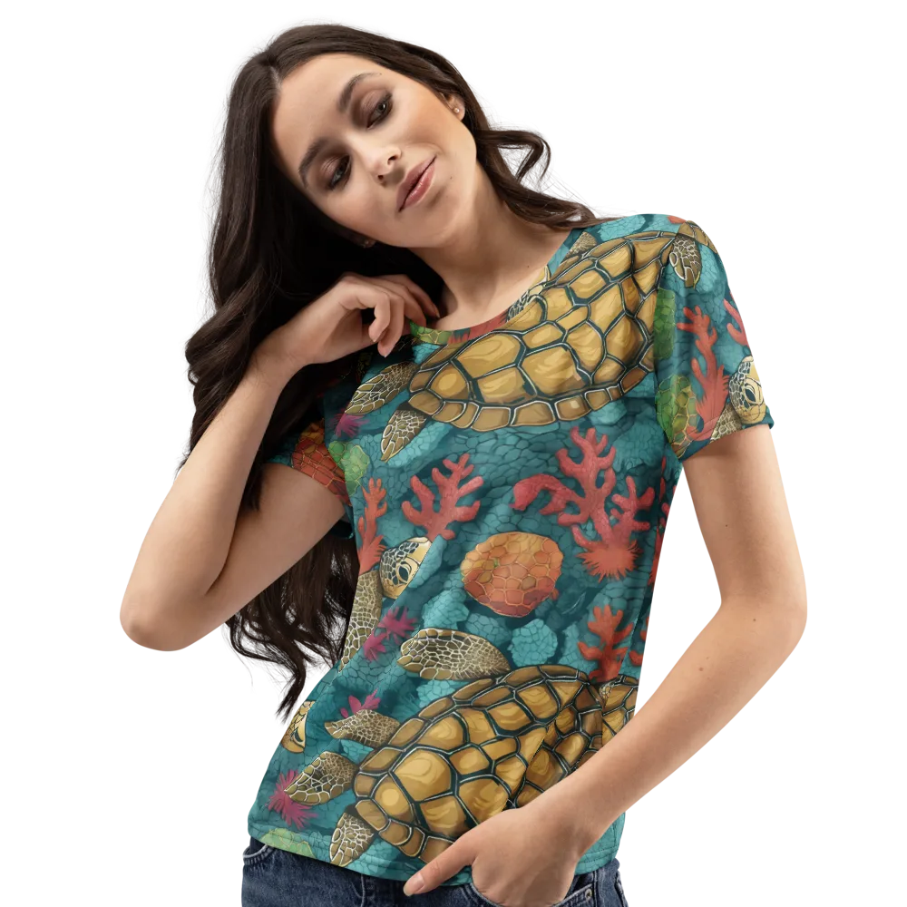Coral Carapace on Women's Crew Neck T-Shirt — Left Front