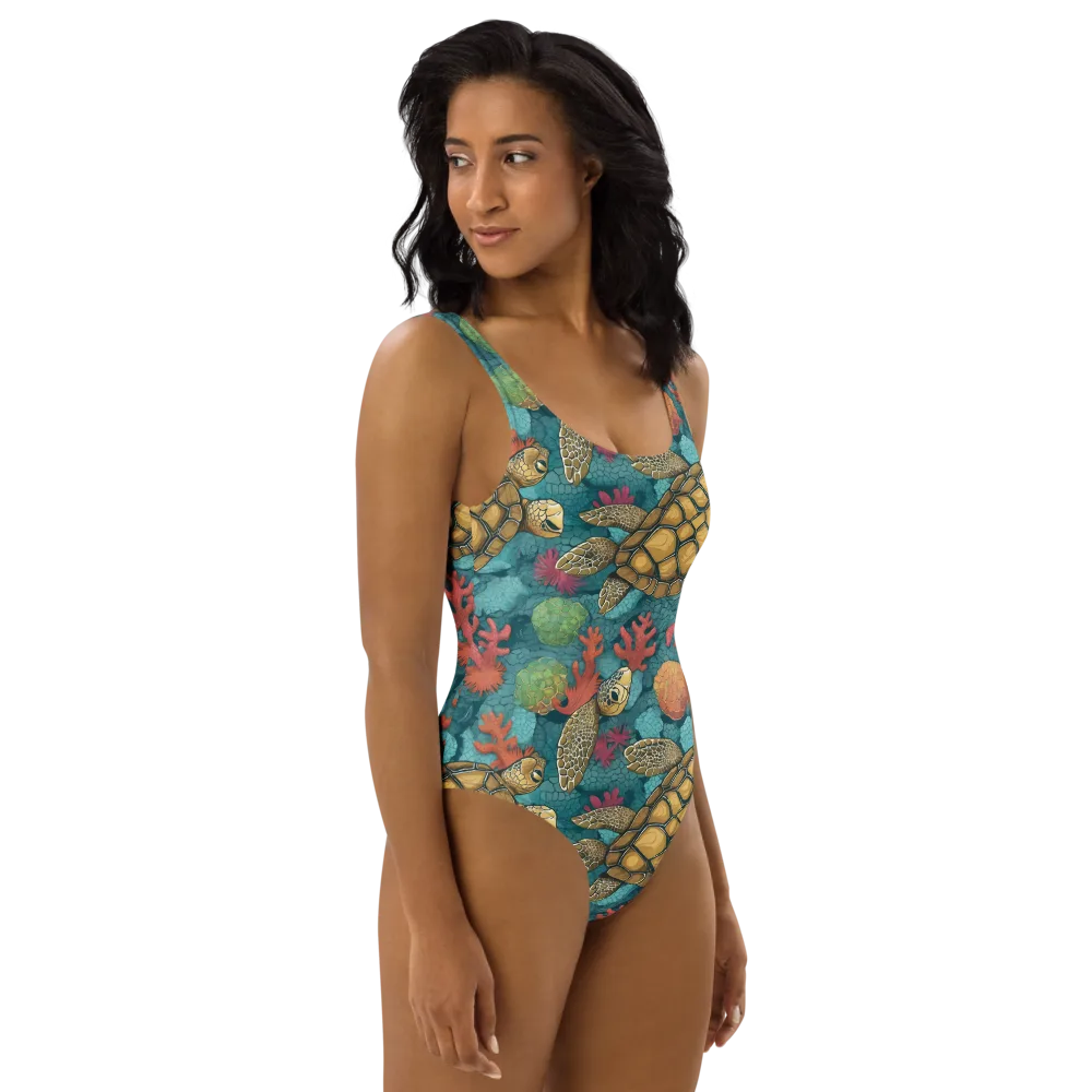 Coral Carapace on One-Piece Swimsuit — Right