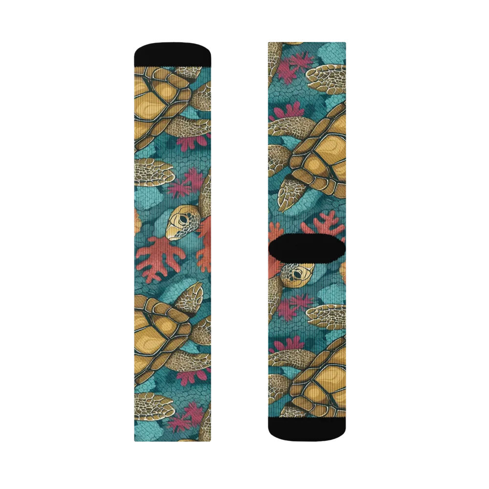Coral Carapace on Socks — Left Sock