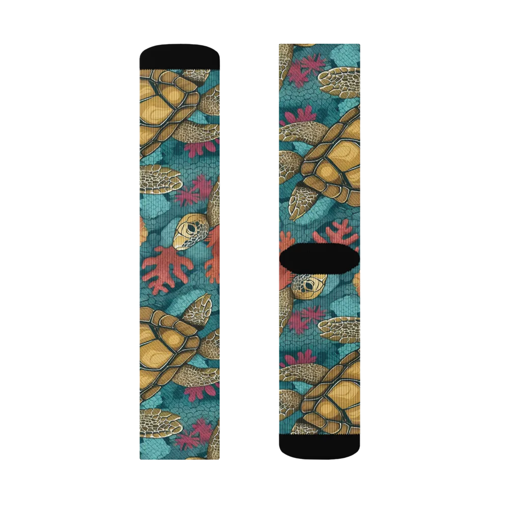 Coral Carapace on Socks — Right Sock