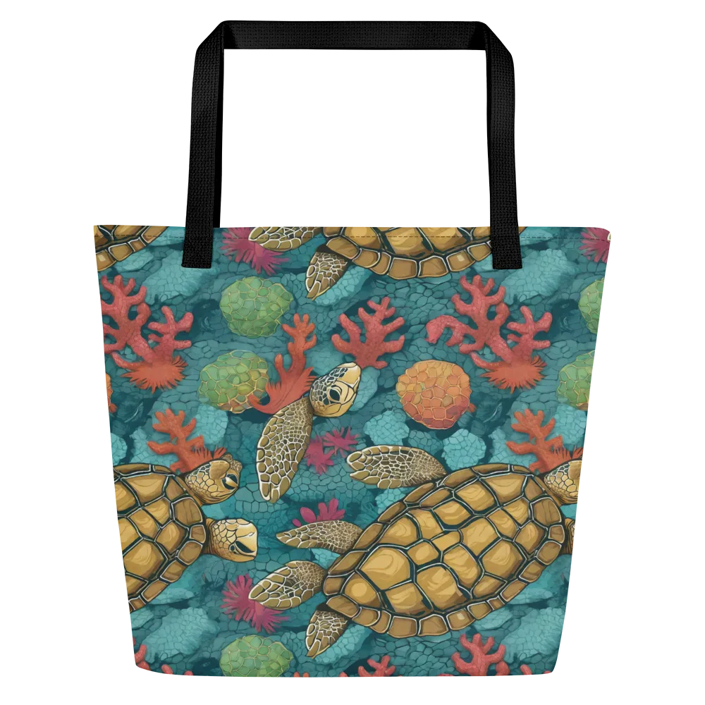 Coral Carapace on Large Tote Bag W/ Pocket — Front
