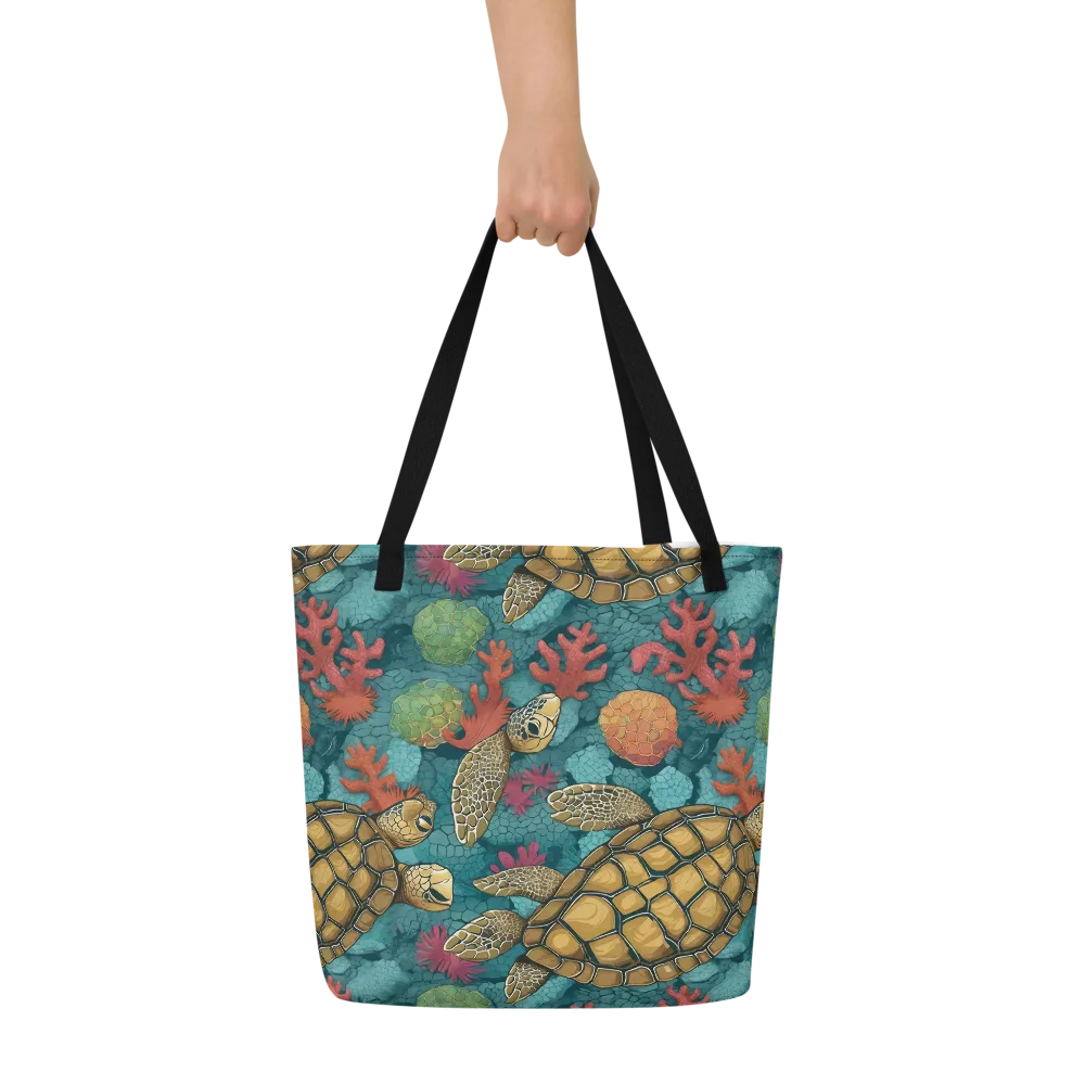 Coral Carapace on Large Tote Bag W/ Pocket — Front