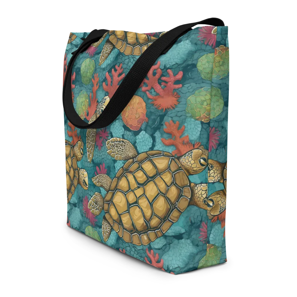 Coral Carapace on Large Tote Bag W/ Pocket — Front