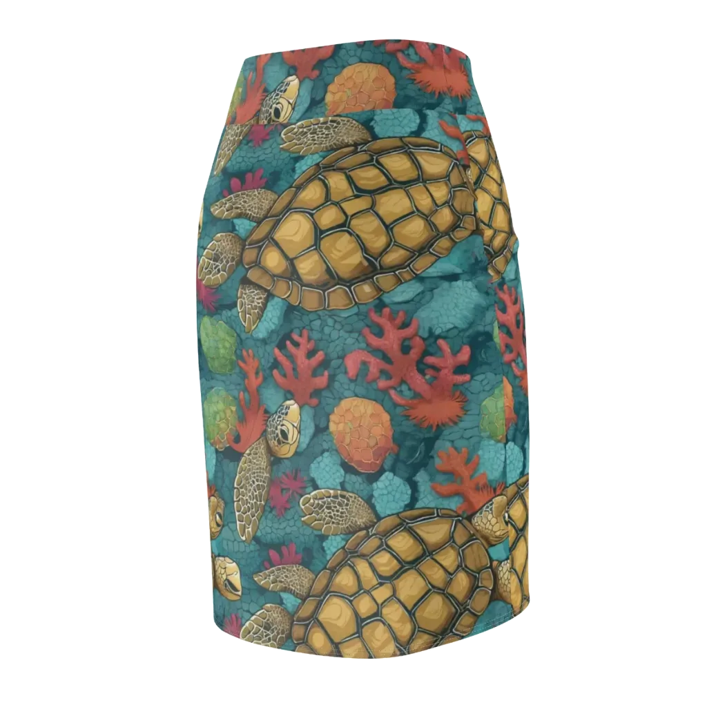 Coral Carapace on Pencil Skirt — Back Side