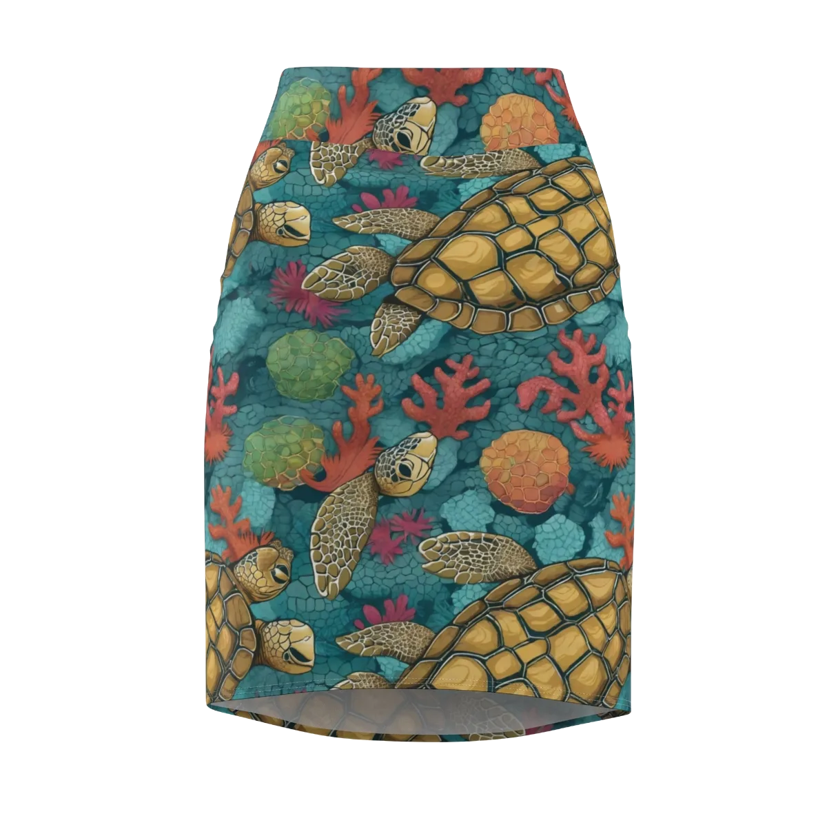 Coral Carapace on Pencil Skirt — Front