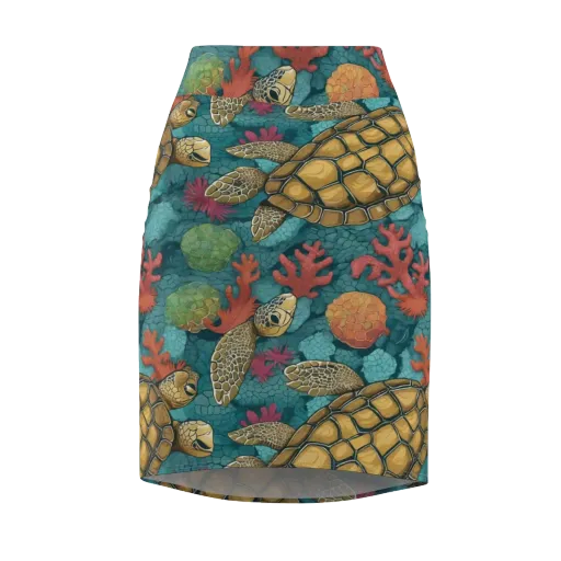Coral Carapace on a Pencil Skirt
