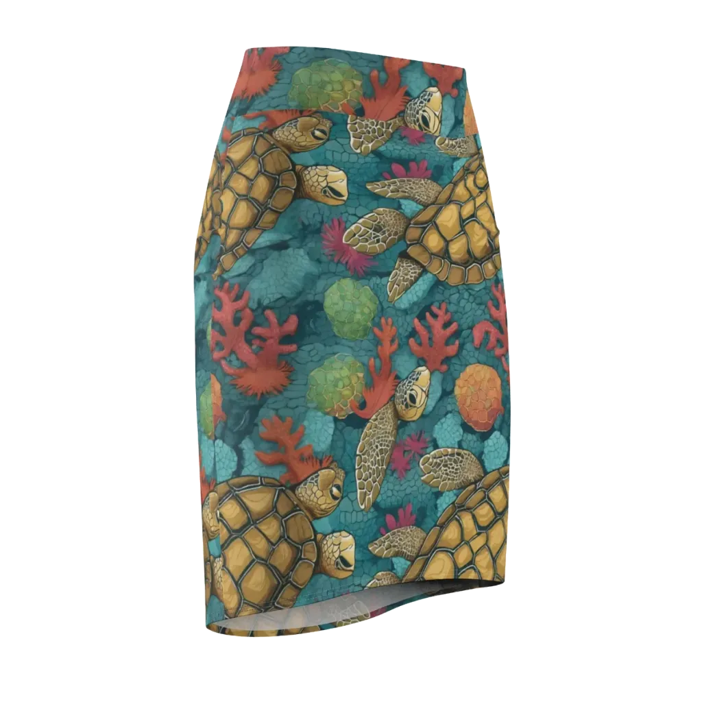 Coral Carapace on Pencil Skirt — Front Side