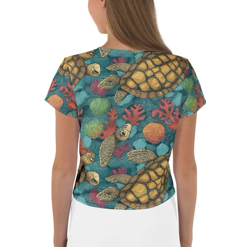 Coral Carapace on Crop Tee — Back