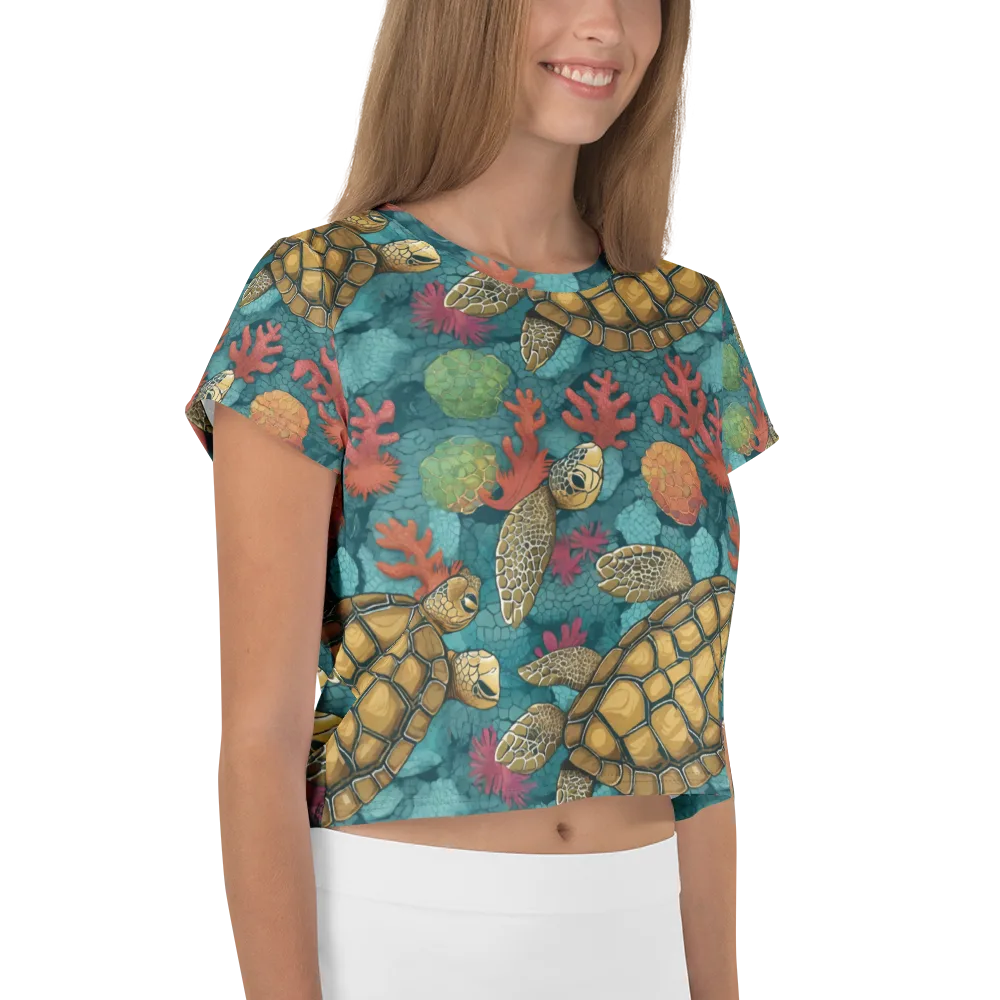 Coral Carapace on Crop Tee — Right
