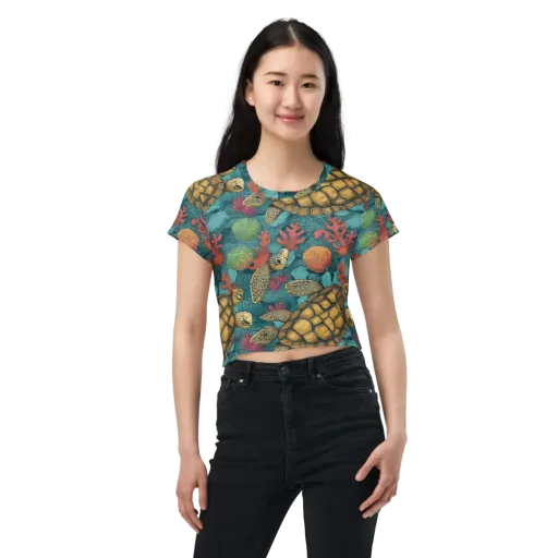 Coral Carapace on a Crop Tee