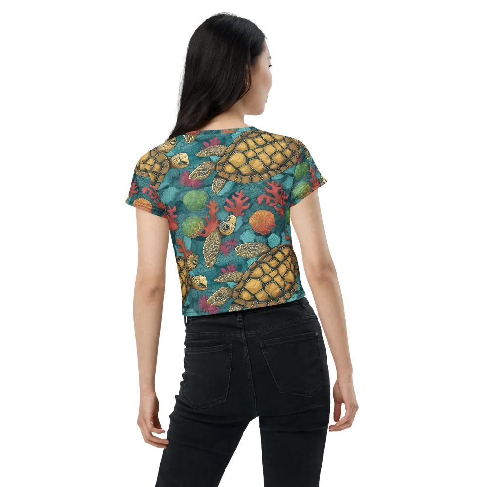 Coral Carapace on Crop Tee — Back
