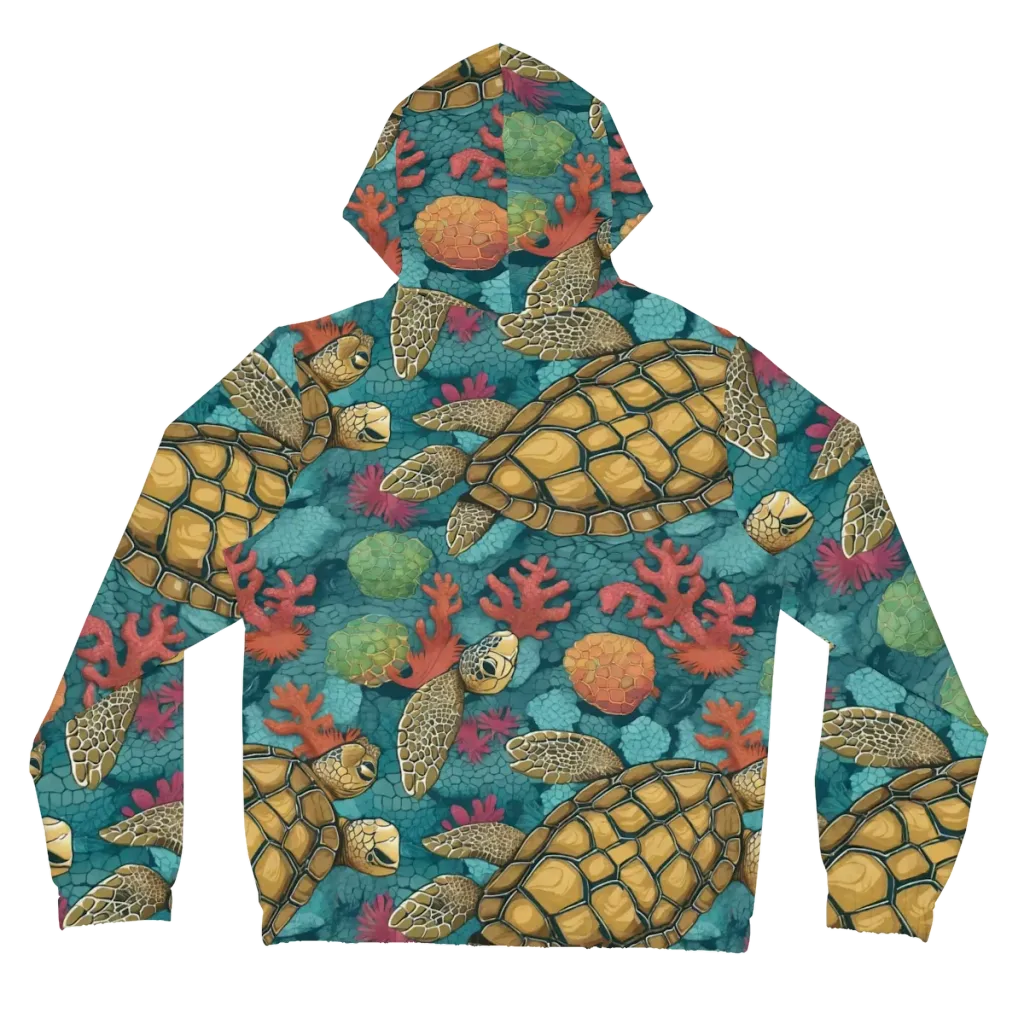 Coral Carapace on Women's Full-Zip Hoodie — Back