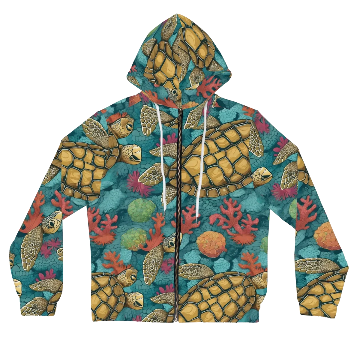 Coral Carapace on Women's Full-Zip Hoodie — Front