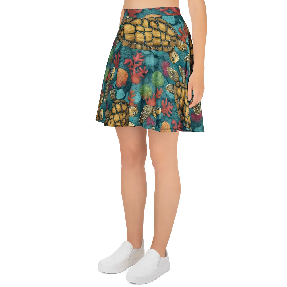 Coral Carapace on Skater Skirt — Left