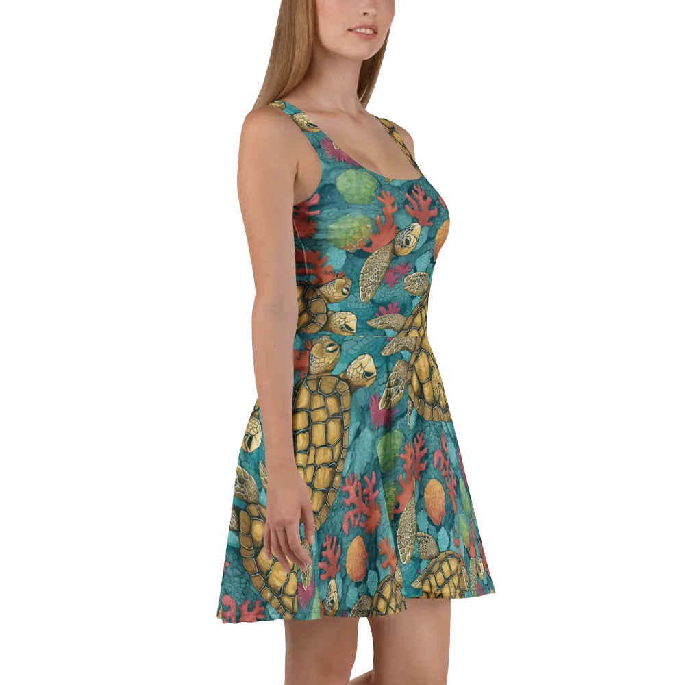 Coral Carapace on Skater Dress — Right
