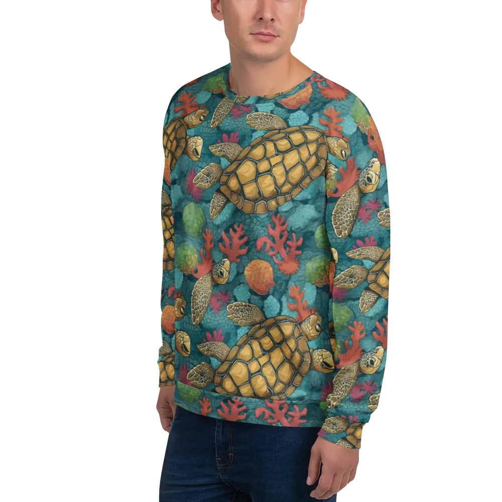 Coral Carapace on Sweatshirt — Left Front