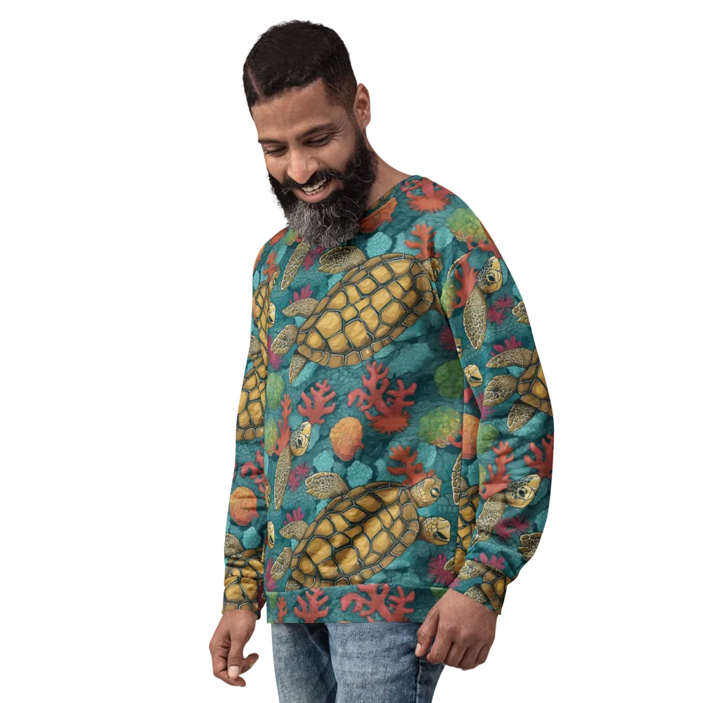 Coral Carapace on Sweatshirt — Left Front