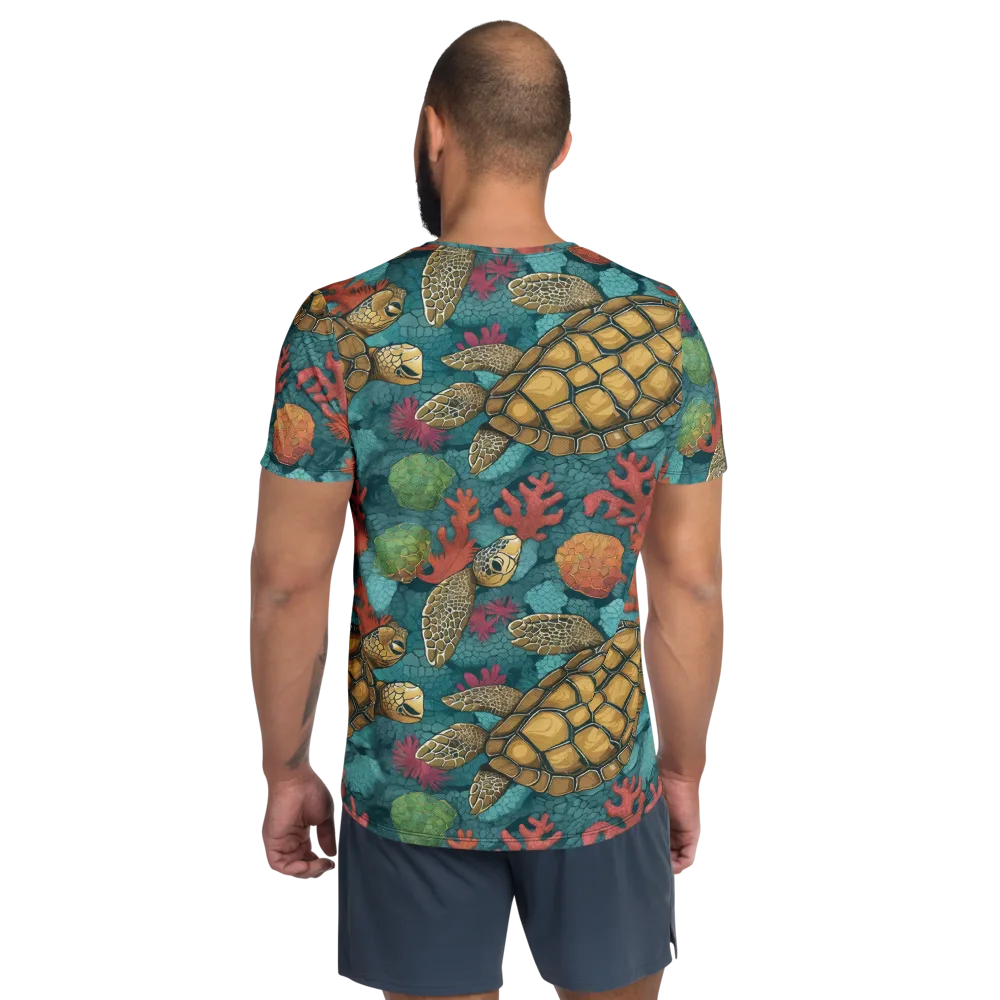 Coral Carapace on Men's Athletic T-Shirt — Back