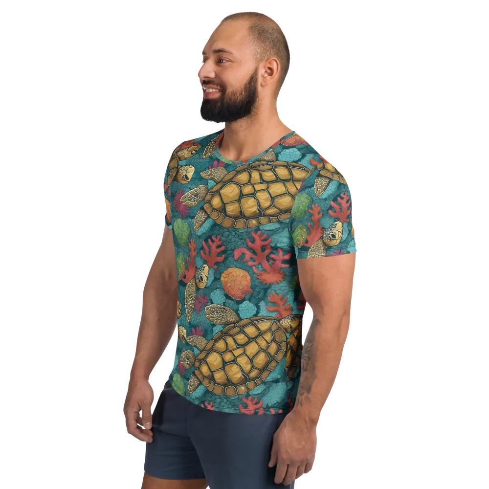 Coral Carapace on Men's Athletic T-Shirt — Left