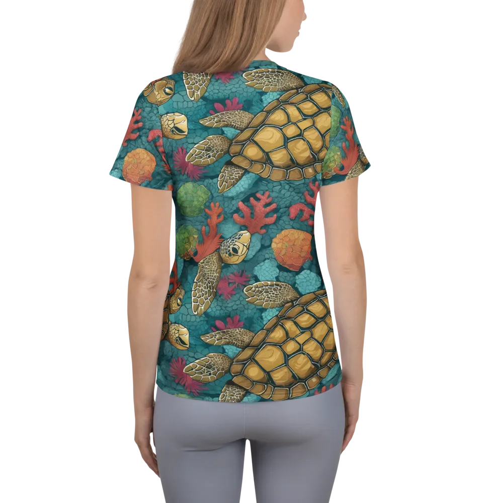 Coral Carapace on Women's Athletic T-Shirt — Back