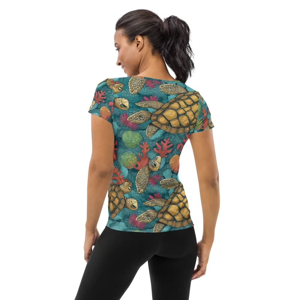 Coral Carapace on Women's Athletic T-Shirt — Back