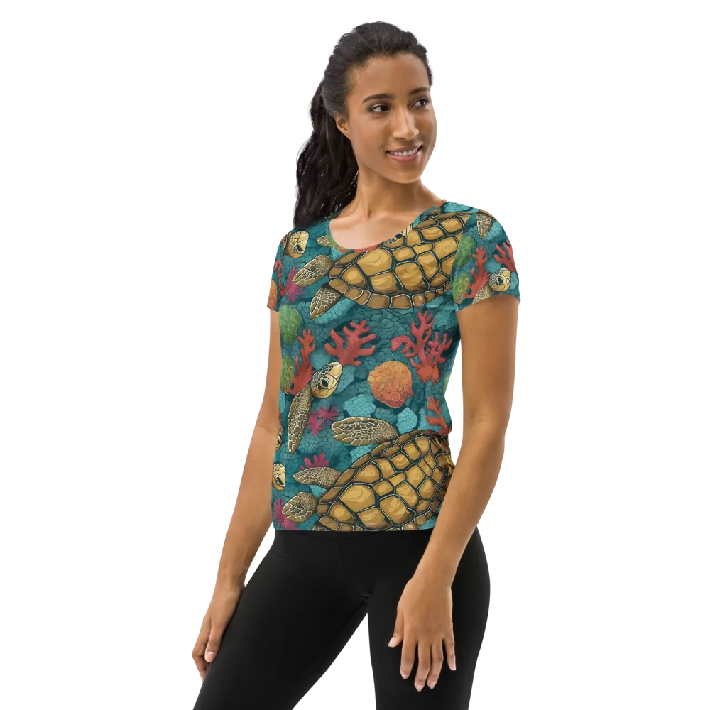 Coral Carapace on Women's Athletic T-Shirt — Left