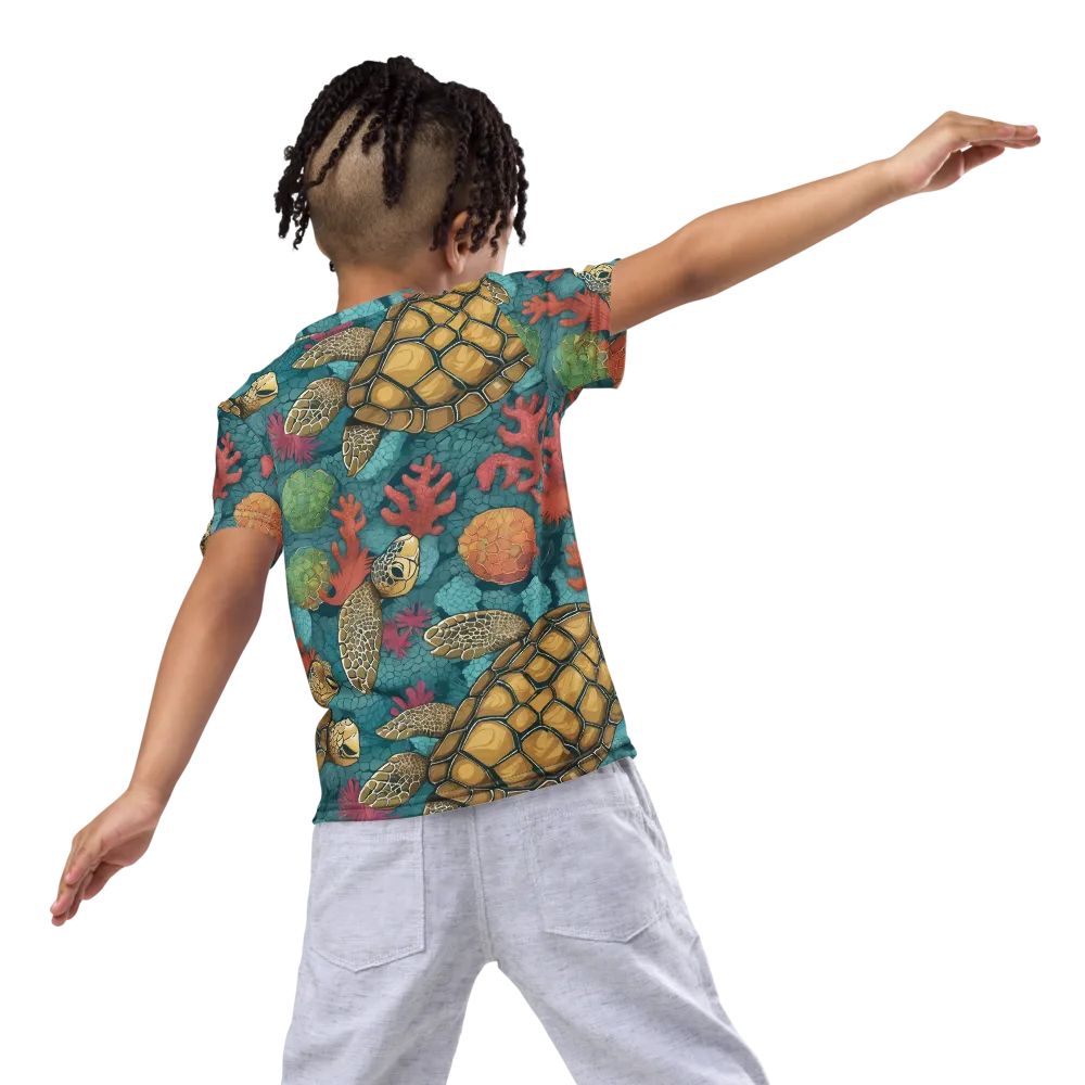 Coral Carapace on Kids Crew Neck T-Shirt — Back