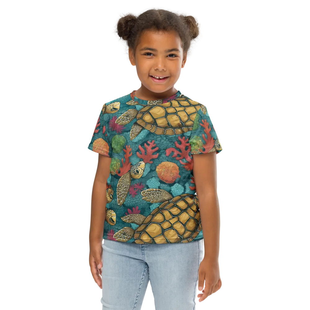 Coral Carapace on Kids Crew Neck T-Shirt — Front