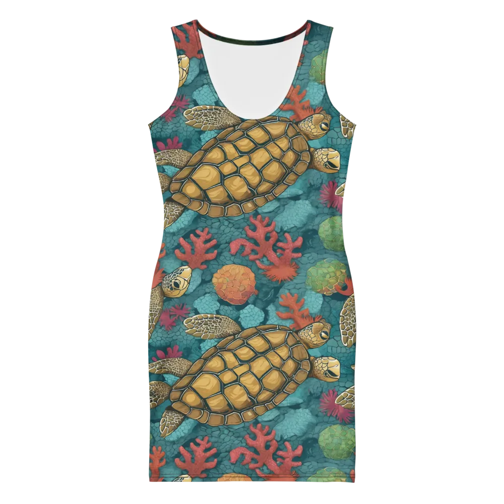Coral Carapace on Bodycon Dress — Front