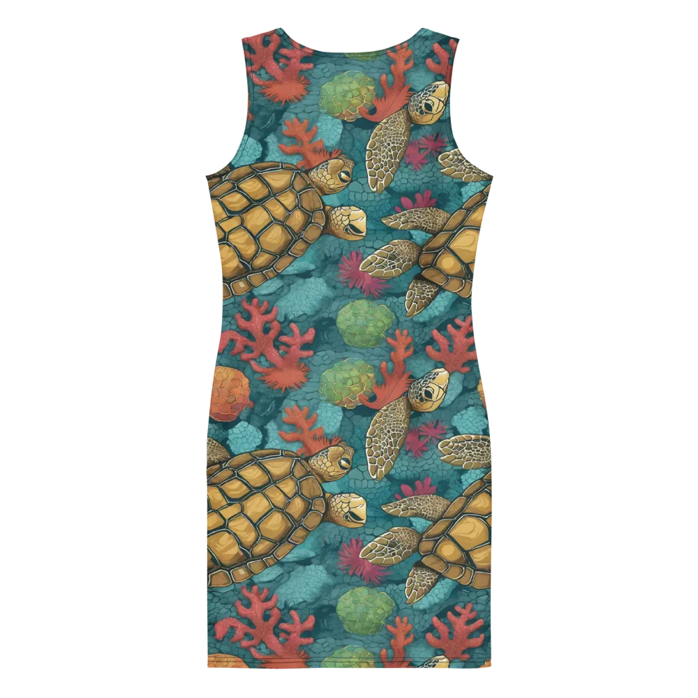Coral Carapace on Bodycon Dress — Back