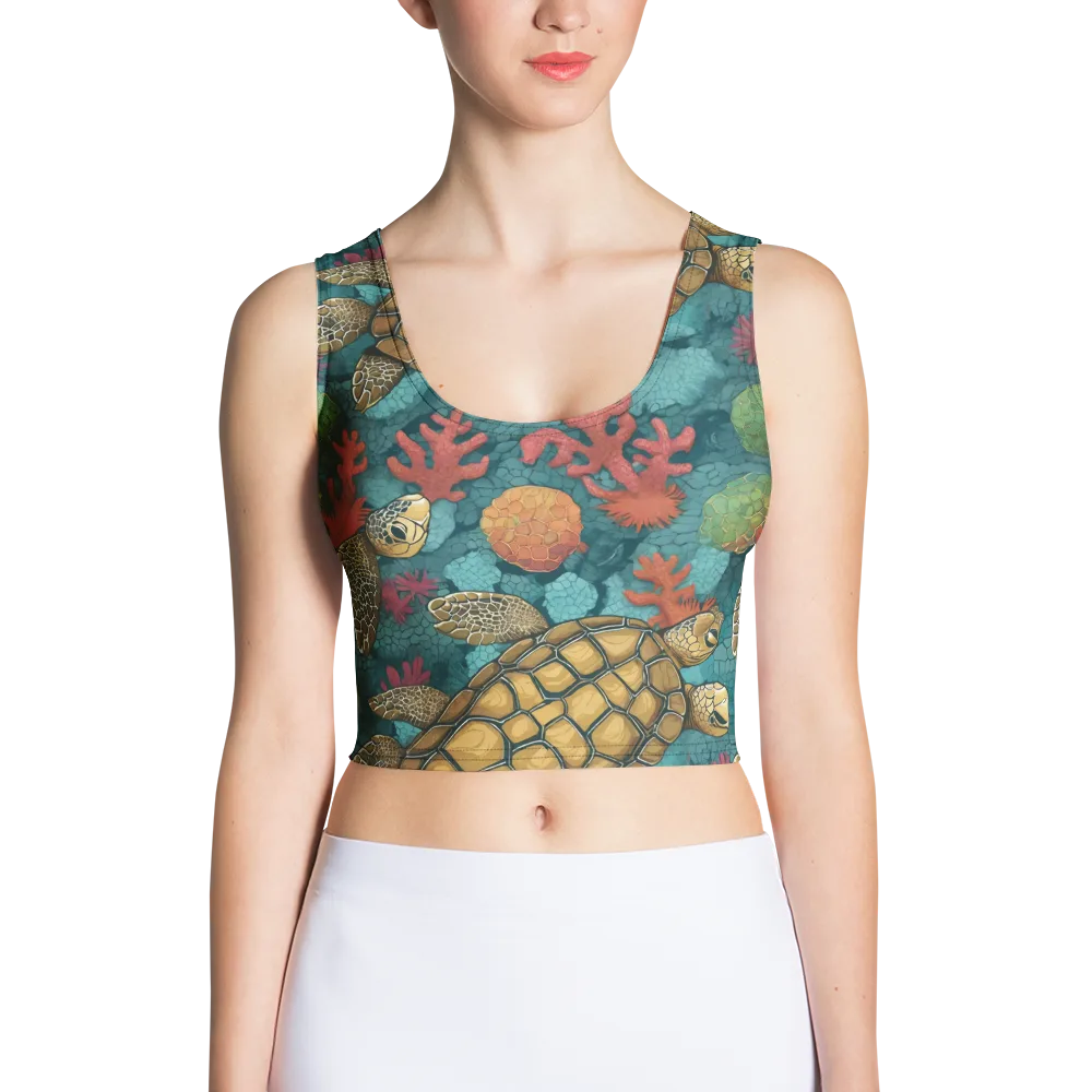Coral Carapace on Crop Top — Front