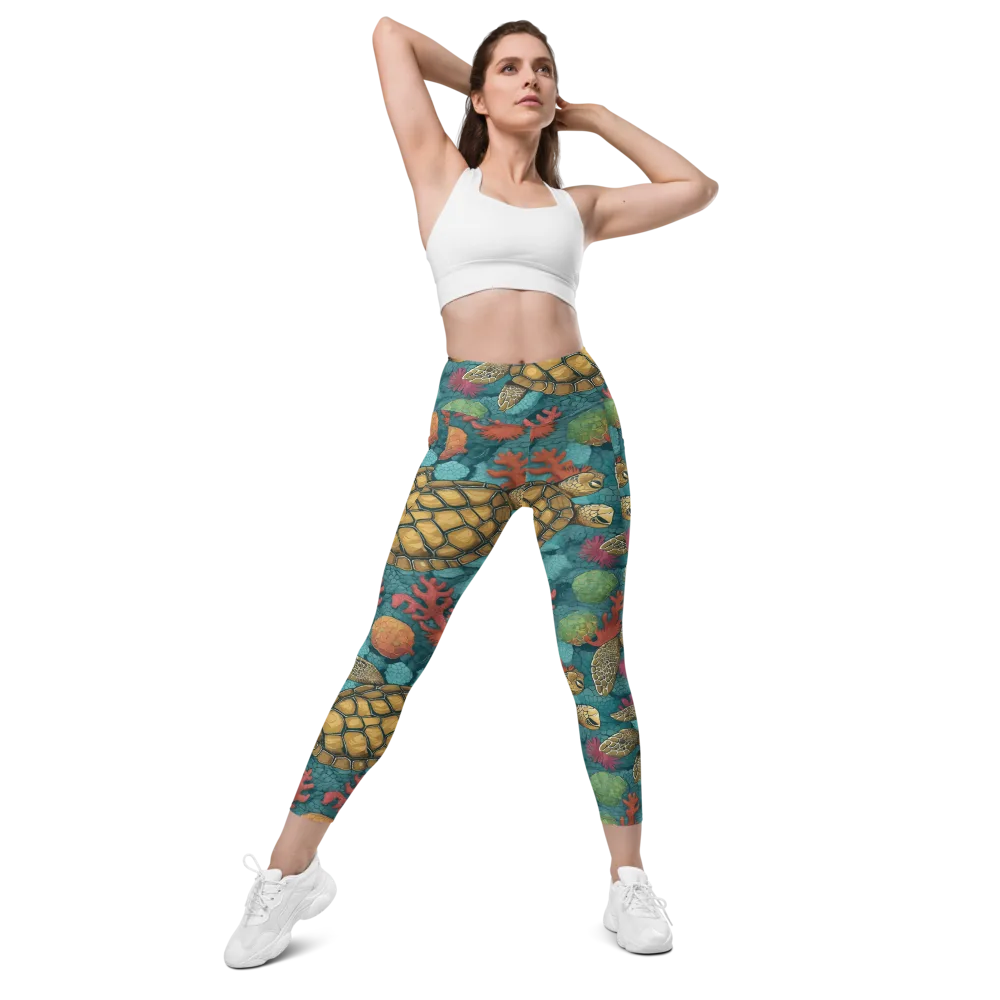 Coral Carapace on Leggings with Pockets — Front