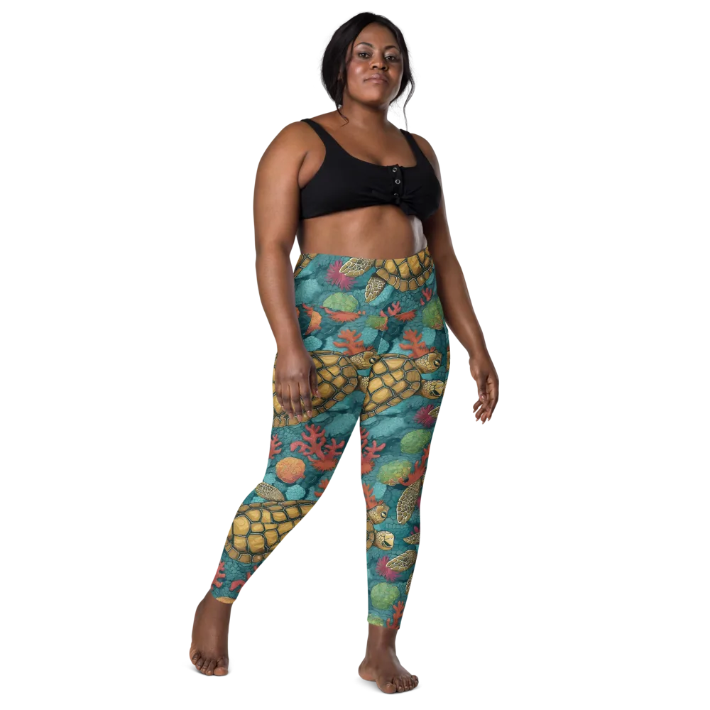 Coral Carapace on Leggings with Pockets — Front