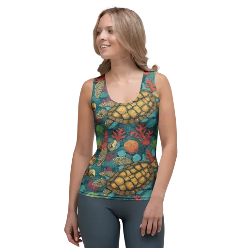 Coral Carapace on a Women's Tank Top