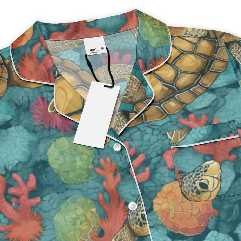 Coral Carapace on Women's Short Sleeve Pajama Top — Product details