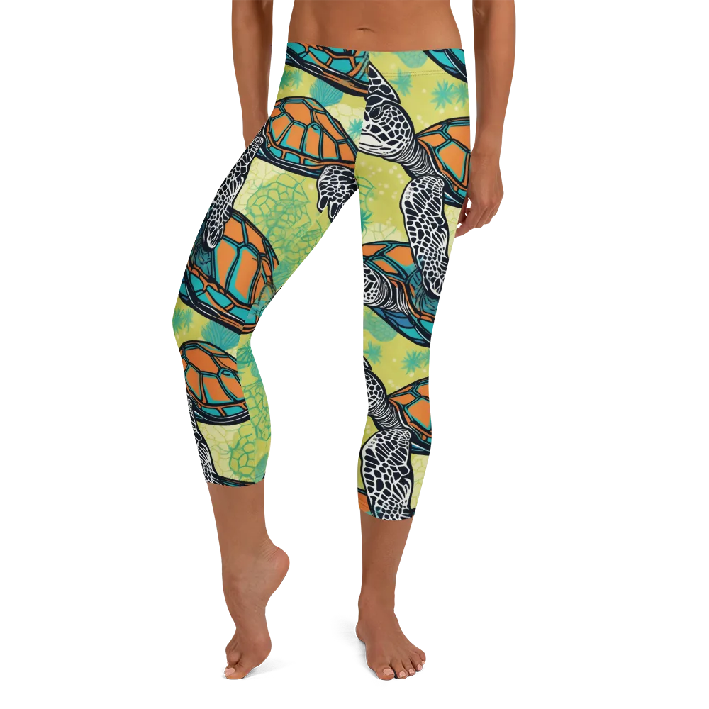 Tidal Shellwork on Capri Leggings — Front