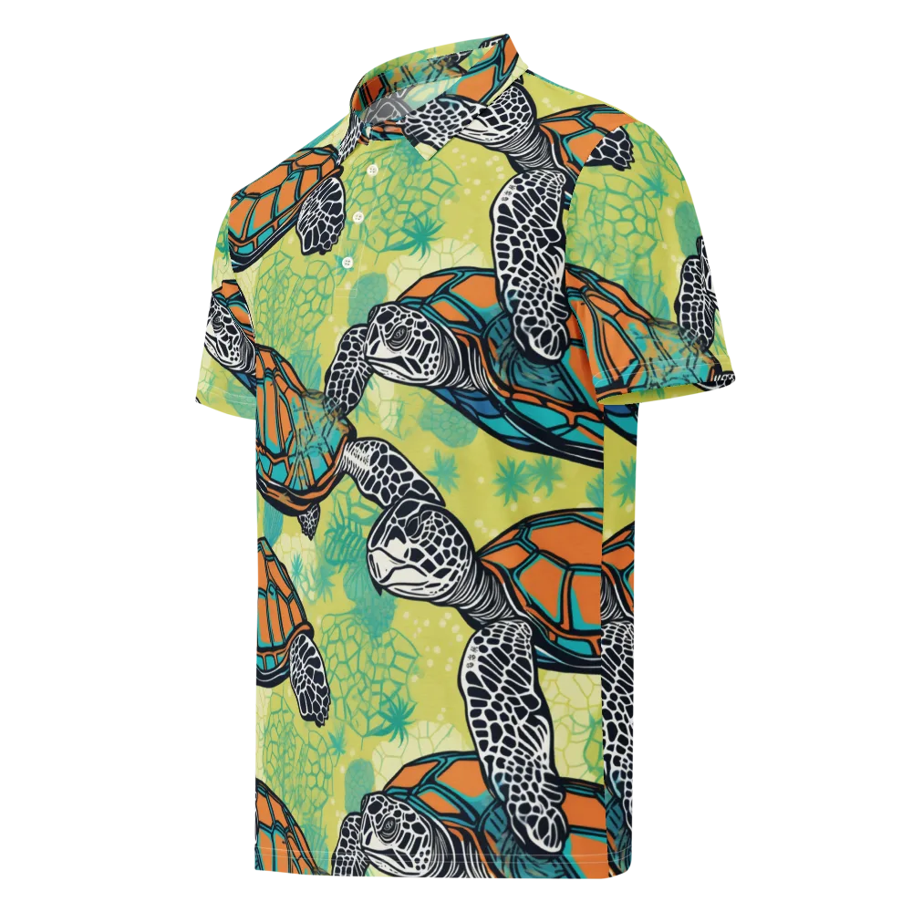 Tidal Shellwork on Men's Slim Fit Polo Shirt — Left Front
