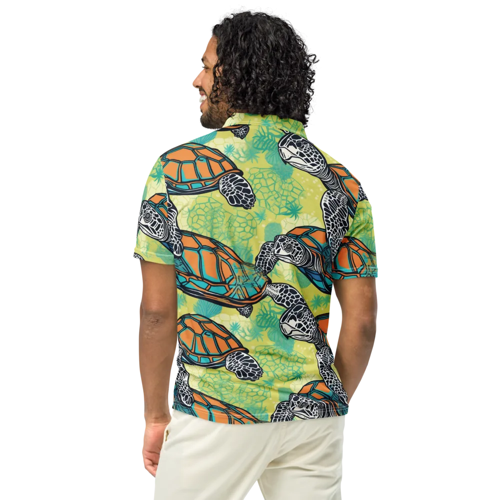 Tidal Shellwork on Men's Slim Fit Polo Shirt — Back