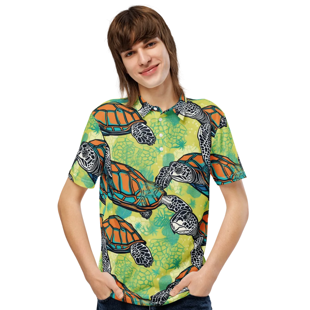 Tidal Shellwork on Men's Slim Fit Polo Shirt — Front