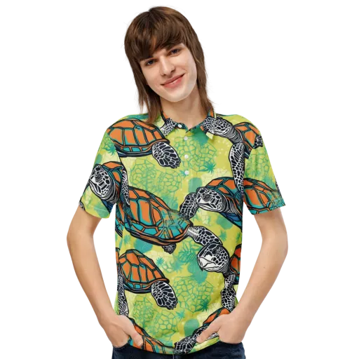 Tidal Shellwork on a Men's Slim Fit Polo Shirt
