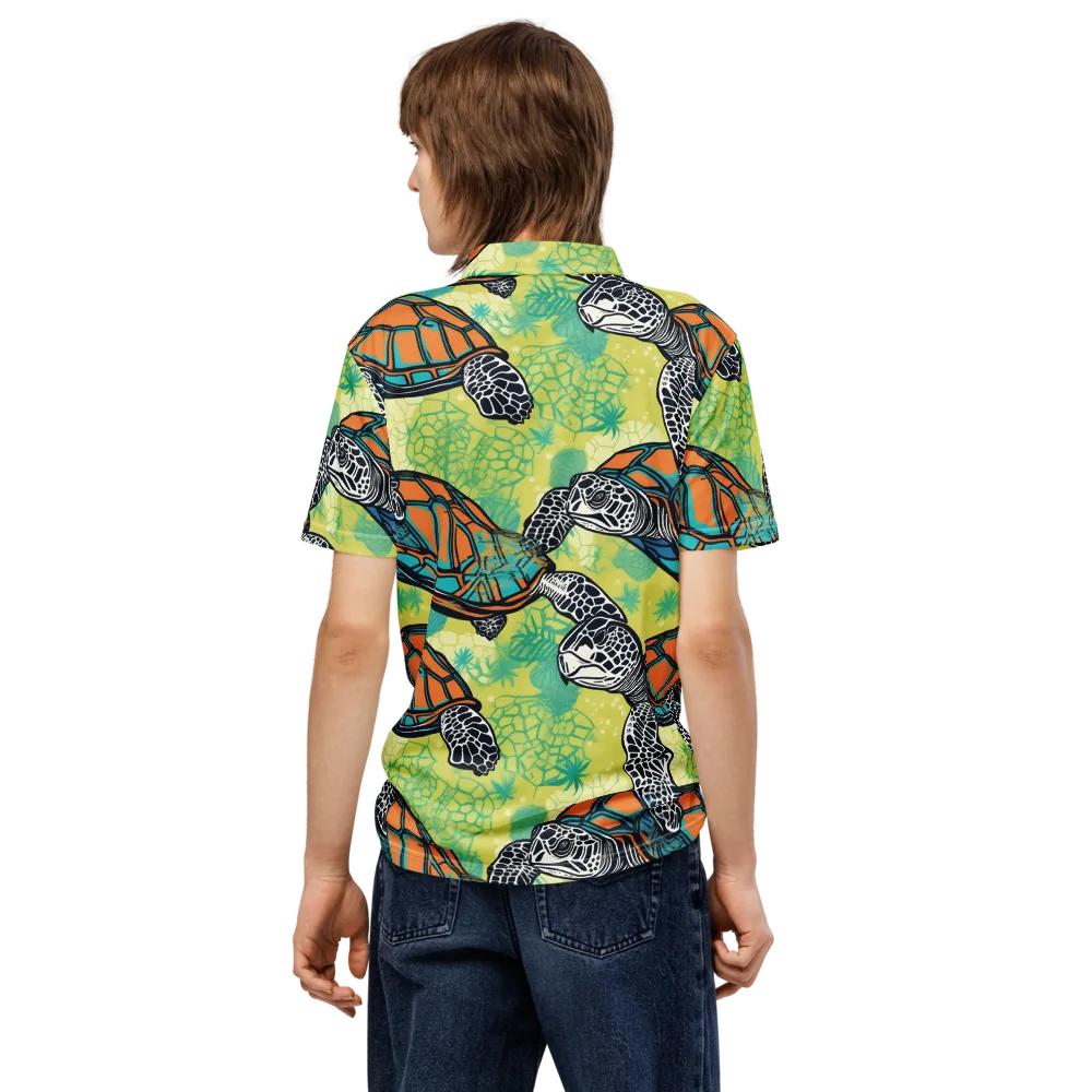 Tidal Shellwork on Men's Slim Fit Polo Shirt — Back