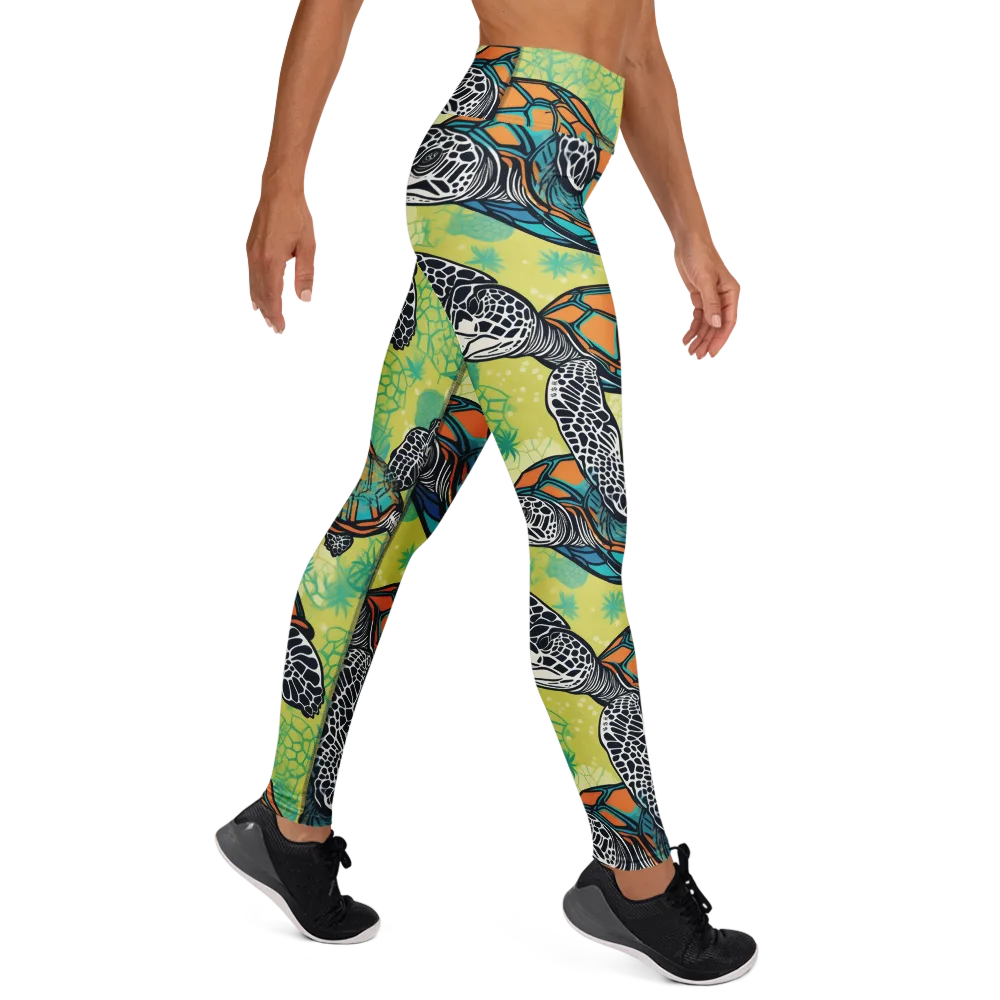 Tidal Shellwork on Yoga Leggings — Right