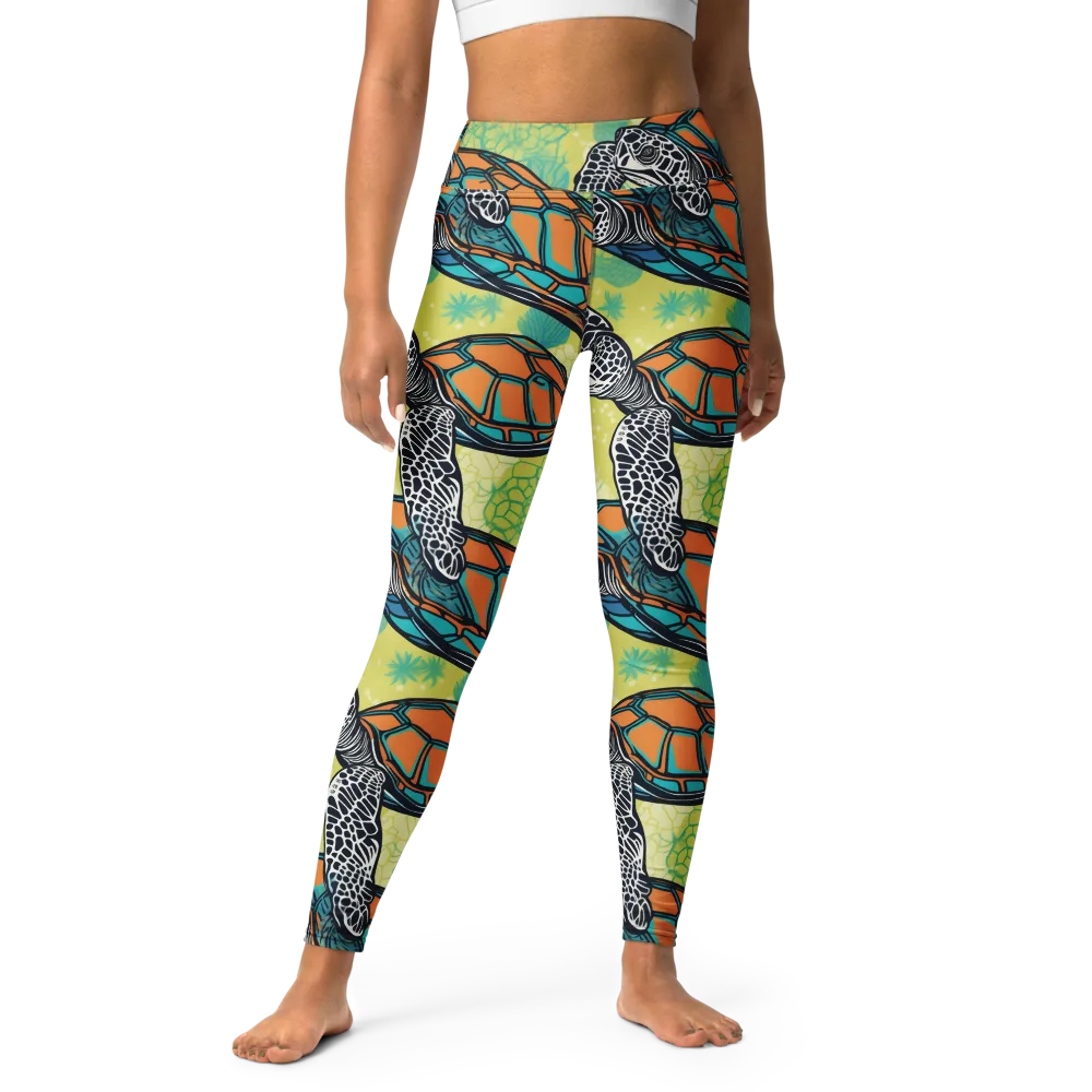 Tidal Shellwork on Yoga Leggings — Front