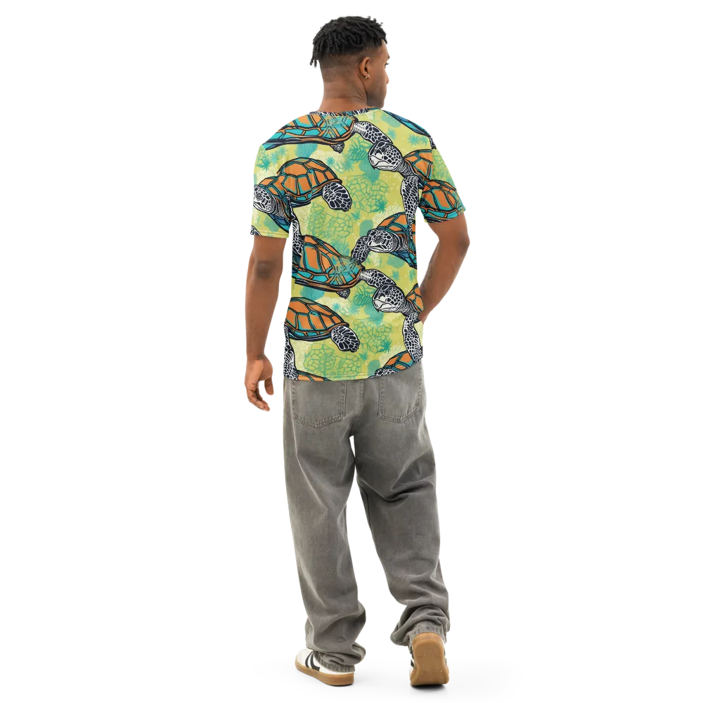 Tidal Shellwork on Men's Cotton Crew Neck T-Shirt — Back