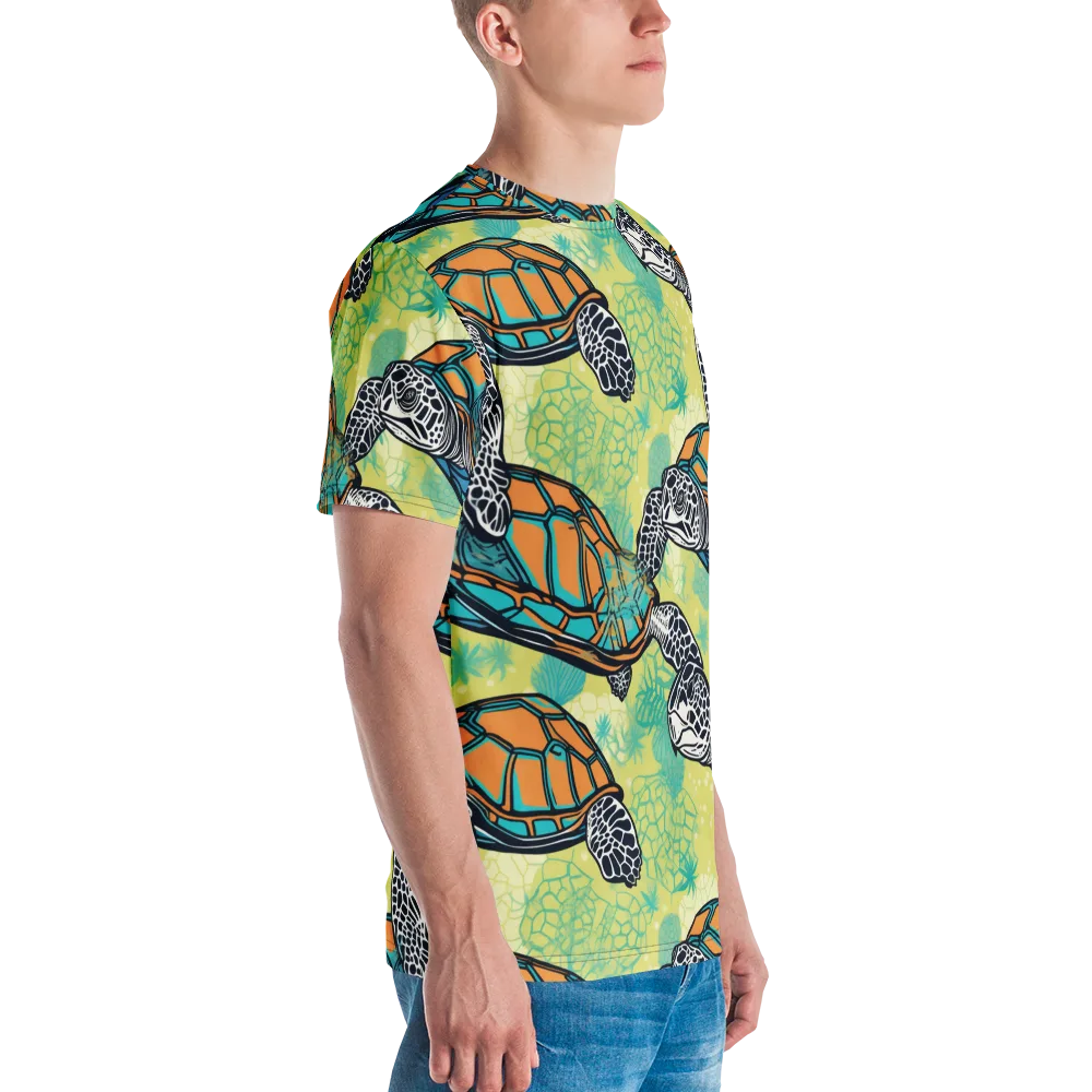 Tidal Shellwork on Men's Crew Neck T-Shirt — Right